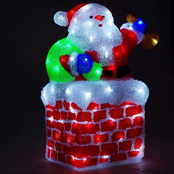 Mojawo Lichtervorhang LED Santa Claus Weihnachtsmann Acryl 96 LEDs IP44 innen und außen