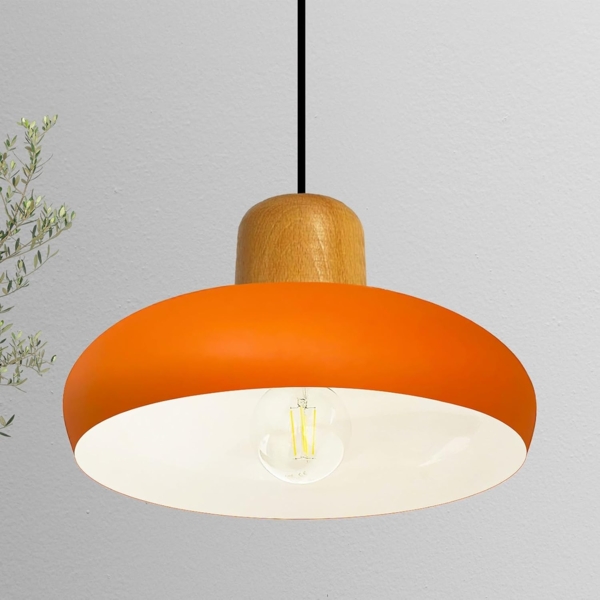 Bamyum Deckenleuchte Androa 1flammig E27 Deckenleuchte Innen Metall aus Holz Industrielampe, ohne Leuchtmittel