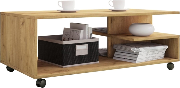 VCM Beistelltisch & Couchtisch Stango 919871 Honig-Eiche H. 40 x B. 100 x T. 50 cm