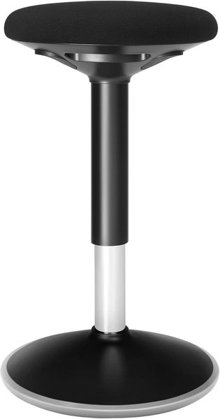 Songmics Bürohocker, ergonomisch, 360° Drehstuhl, höhenverstellbar, einfache Montage, schwarz, 50-65x33 cm