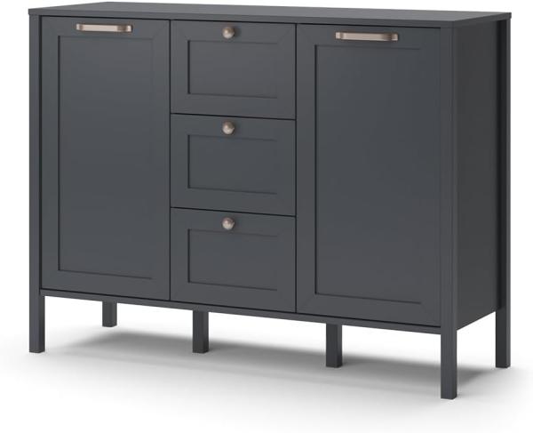 Vicco Kommode Wohnzimmerschrank Sideboard Ewan Anthrazit 120 cm Schublade Tür