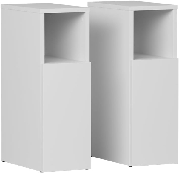 Nachttisch Enton Weiß 2er set Vicco