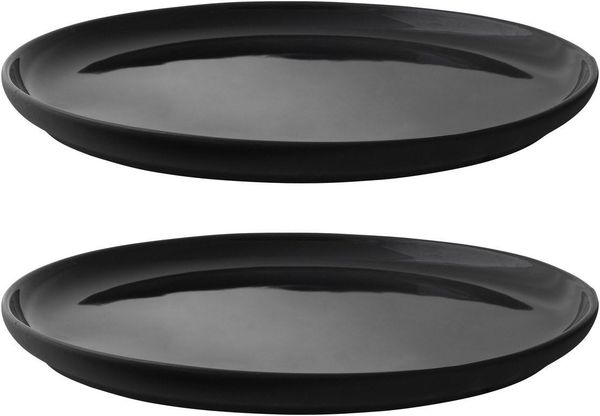 Stelton Theo Teller 2er-Set, Speiseteller, Geschirr, Steingut, Schwarz, 22 cm, x-640