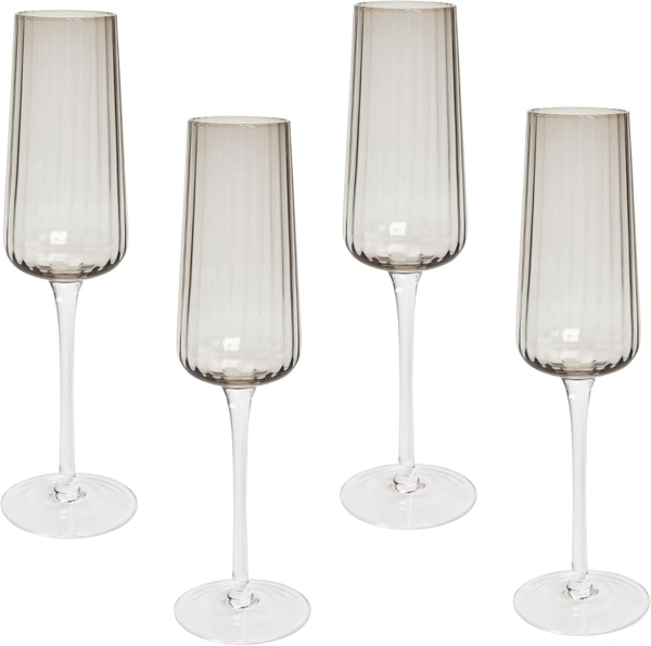Champagnerflöten im 4er Set QUARTZ 230 ml Grau