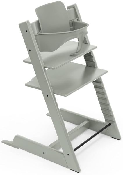 Tripp Trapp Hochstuhl von Stokke mit Baby Set, Glacier Green aus Buchenholz - Verstellbarer, anpassbarer Stuhl für Kleinkinder, Kinder & Erwachsene