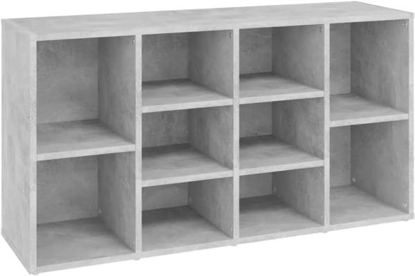 vidaXL Schuhbank Betongrau 103x30x54,5 cm Holzwerkstoff 803294