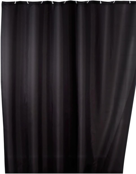 WENKO UNI Duschvorhang 180 x 200 cm, Schwarz, waschbar