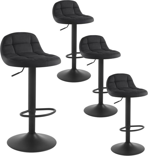 Woltu Barhocker (4 St), höhenverstellbar 360° Drehstuhl bis 120kg belastbar