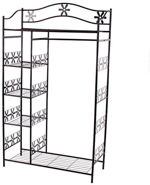 Metall-Garderobe Genf, Garderobenständer Kleiderschrank Metallregal 172x100x43cm ~ ohne Vorhang