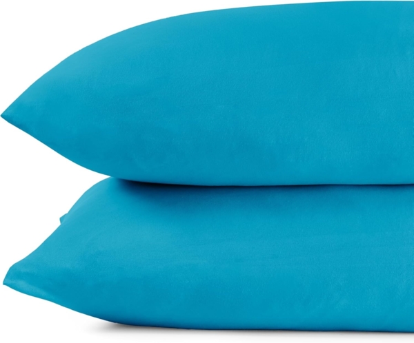 DecoKing 2 Kissenbezüge 20x120 cm Jersey 100% gekämmte Baumwolle Reißverschluss Zyan Amber Bild 5