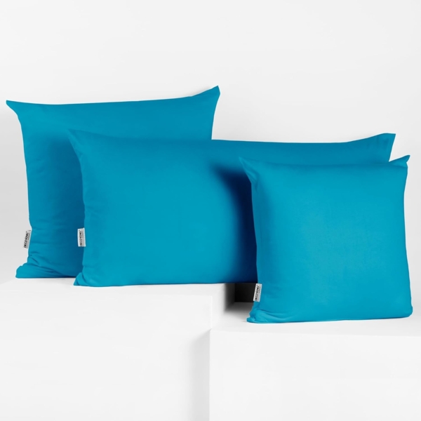 DecoKing 2 Kissenbezüge 20x120 cm Jersey 100% gekämmte Baumwolle Reißverschluss Zyan Amber Bild 6