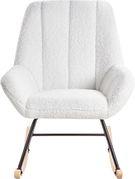 Schaukelsessel KINNO Bouclé Cremeweiß