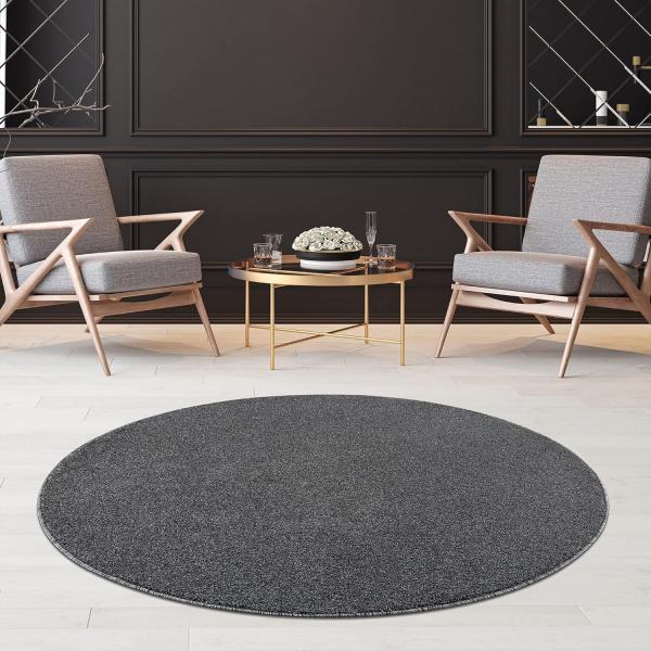 Jimri Teppich Lotus Wohnzimmer Teppich Einfarbig Kurzflor Läufer Uni, Rund, Wohnzimmer Teppich Einfarbig Kurzflor Läufer