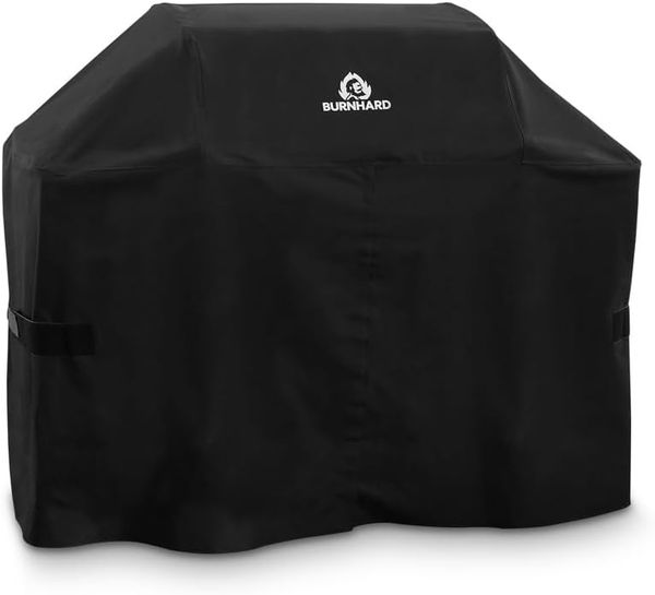 BURNHARD® Grill Abdeck-Haube Fat FRED 156 x 129 x 92,5 cm, Universal Grillabdeckung wasserdichtes BBQ Cover Schutzhülle, winterfeste Abdeckplane für Grills aus robustem Material, UV-resistent - Schwarz - #944621
