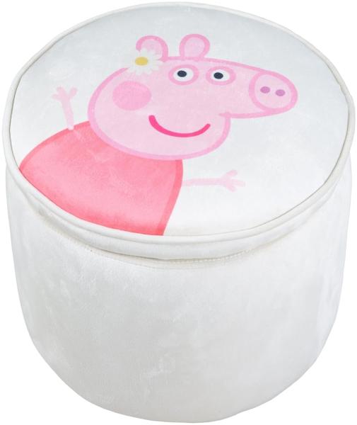 roba Kinderhocker im Peppa Pig Design - Polsterhocker rund in Beige / Rosa