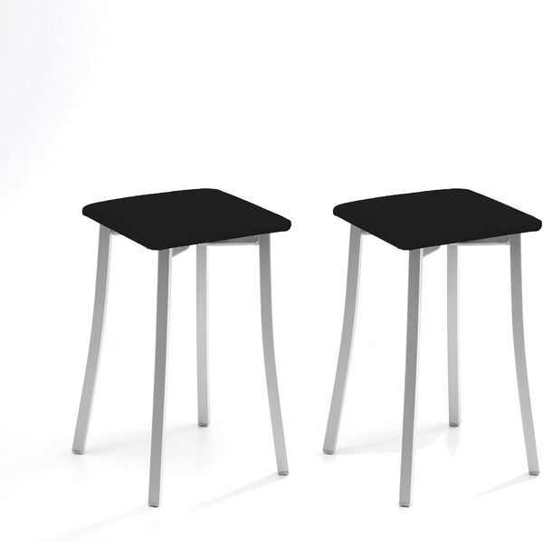 ASTIMESA Zwei Küchenhocker, Design: Kunstleder, Schwarz
