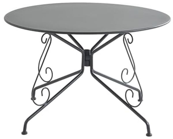 Vente-unique - GUERMANTES Garden dining set Metall Grau - B 120 cm x H 74 cm x L 120 cm