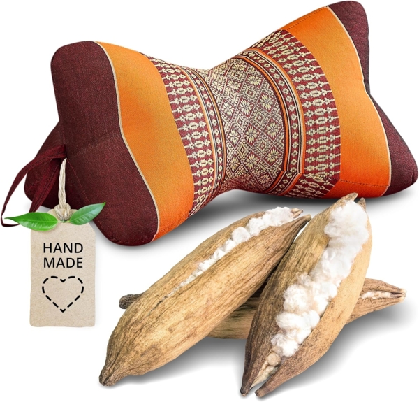 livasia Nackenstützkissen Knochenkissen, vegan und handgefertigt, Ø 15x32cm, Kapok