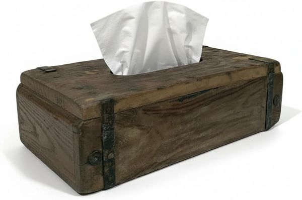 LS-LebenStil Aufbewahrungsbox Tissue-Box Holz 31cm Braun Ziegelform Kosmetiktuch-Spender Taschentuch (iB Laursen - Tücherbox Kosmetiktücher-Box Taschentuch-Spender Box Spender, 1 St, ideal auch für Kleenex Feuchttücher feuchtes Toilettenpapier)