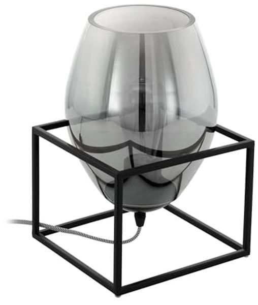 Eglo 97209 Tischleuchte OLIVAL 1 schwarz schwarz-transparent L:20cm B:20cm H:30,5cm