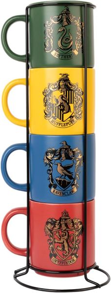 Harry Potter - Keramikbecher mit Ständer 300ml 4 Stück Hogwarts Häuser