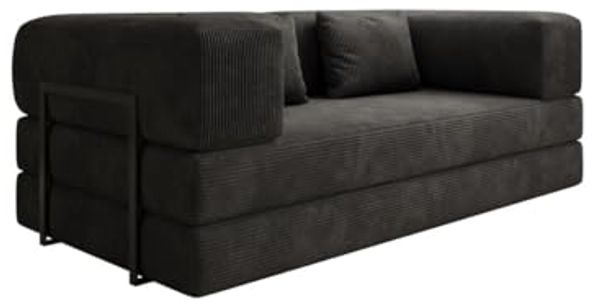 Luxusbetten24 Sofa Designer Sofa Lazy 3 Sitzer, mit Aufklappfunktion und Cordbezug