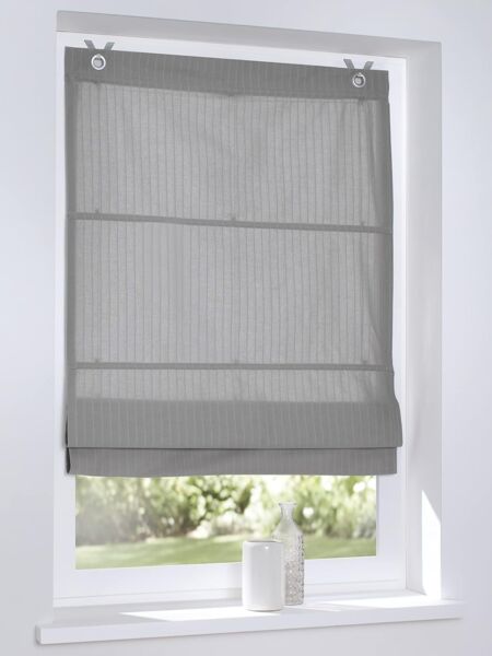 Kutti Raffrollo Verlock, mit Hakenaufhängung, ohne Bohren, blickdicht, Baumwolle, Hakenaufhängung