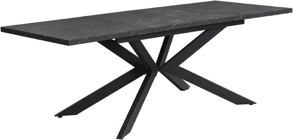 DUBI Möbel Esstisch MALTE, Metallgestell, ausziehbar, 140-180-220cm, 2 Einlegeplatten 4-8 Pers.