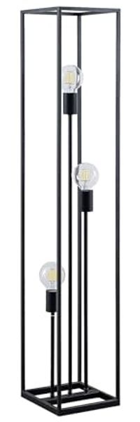 Lindby Stehlampe Krisha, Metall, Schwarz IP20, 3 x 60 W