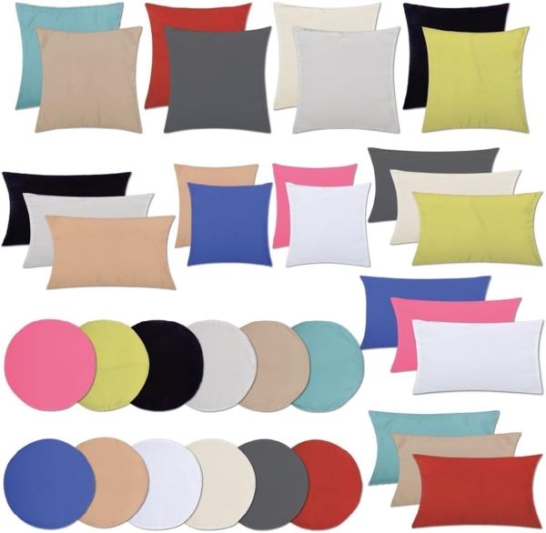 Kissenhülle Dekokissen Kissenbezug Microfaser - viele Größen und Farben Türkis Ø 40 cm Bild 3