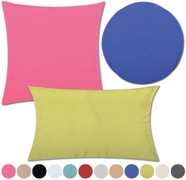 Kissenhülle Dekokissen Kissenbezug Microfaser - viele Größen und Farben Türkis Ø 40 cm Bild 4