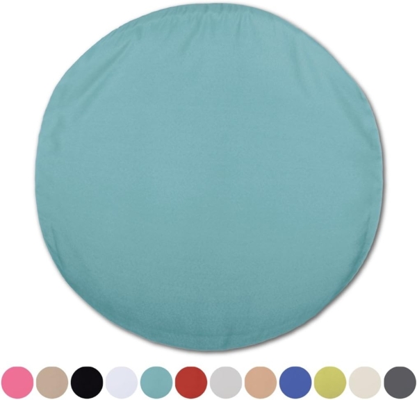 Kissenhülle Dekokissen Kissenbezug Microfaser - viele Größen und Farben Türkis Ø 40 cm Bild 2