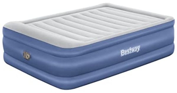 TriTech™ Doppelluftbett mit integrierter Elektropumpe, Blau/Grau, 203 x 152 x 61 cm
