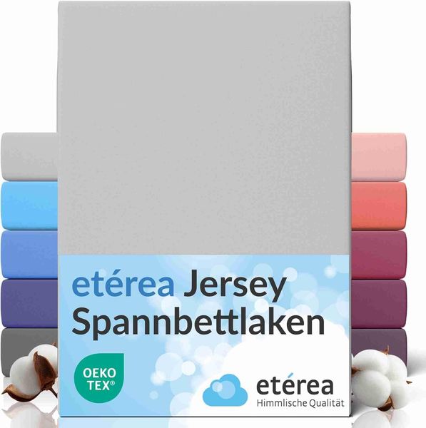 etérea Comfort Jersey Spannbettlaken Silber 100x200 cm - 120x200 cm