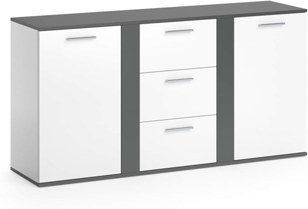 Kommode Novelli Anthrazit 40 x 80 cm mit Schubladen Vicco