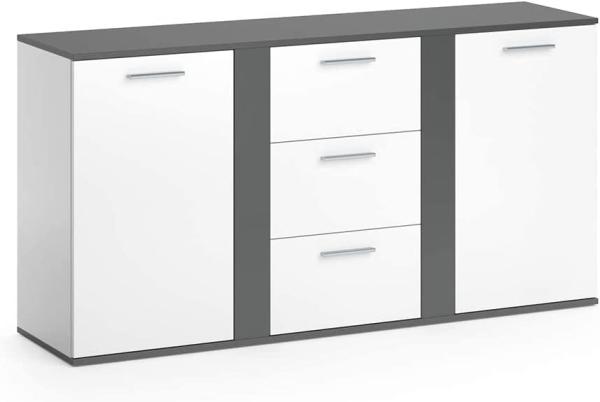 VICCO Sideboard NOVELLI Highboard weiß sonoma Kommode Anrichte Schrank 2 Türen