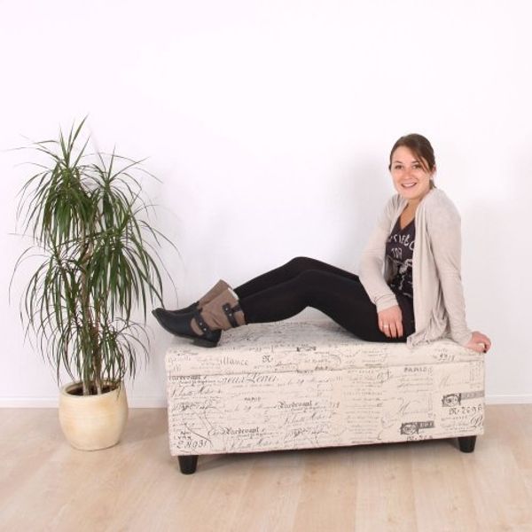 Bank Sitzbank mit Aufbewahrung Kriens XXL, Kunstleder, 180x45x45cm FSC®-zertifiziert ~ schwarz matt Bild 7