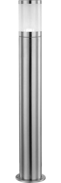 LED Stehlampe, Edelstahl silber, Kunststoff opal, H 80 cm