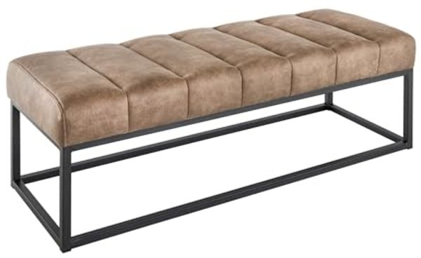 riess-ambiente Sitzbank PETIT BEAUTÉ 110cm vintage taupe / schwarz (Einzelartikel, 1-St), Flur · Microfaser · Metall · Schlafzimmer · Design