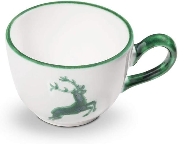 Grüner Hirsch, Kaffeetasse Cup (0,19L) - Gmundner Keramik Kaffeetasse - Mikrowelle geeignet, Spülmaschinenfest