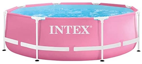 INTEX Metallrahmen Aufstellpool Rosa 244 x 76 cm PVC und Stahl 42035610