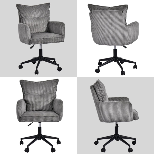 Duhome Bürostuhl, Schreibtischstuhl aus Kordsamt, Drehstuhl Höhenverstellbar Bild 7