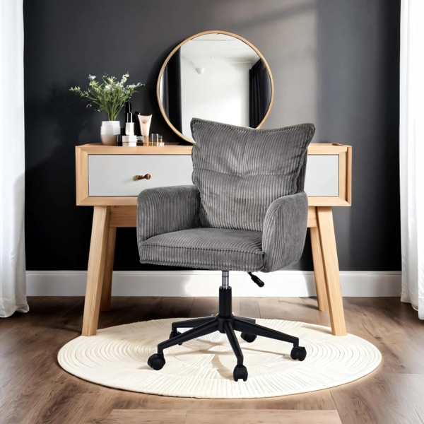 Duhome Bürostuhl, Schreibtischstuhl aus Kordsamt, Drehstuhl Höhenverstellbar Bild 9