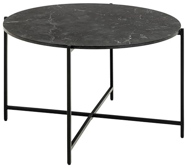 ACTONA GROUP Couchtisch Lamoine, Rund, Izmir matt schwarz, rau Melamin, Ø70x42 cm
