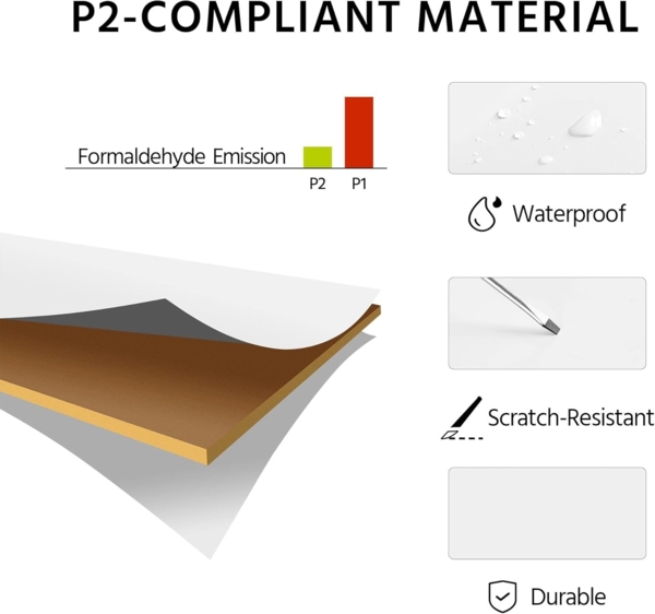 Yaheetech Kaffeetisch mit X-förmige Rahmen Sofatisch mit Viel Stauraum Couchtisch mit Ablagefläche Beistelltisch 100 cm L × 50 cm B × 45 cm H Weiß Bild 7
