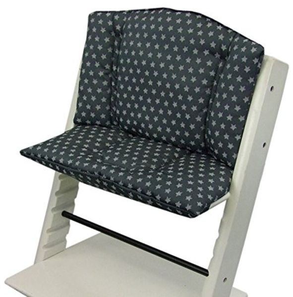 Bambiniwelt Sitzkissen, kompatibel mit Stokke 'Tripp Trapp' Hochstuhl, dunkelgrau Sterne