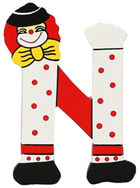 Clown-Buchstabe Holz -N-