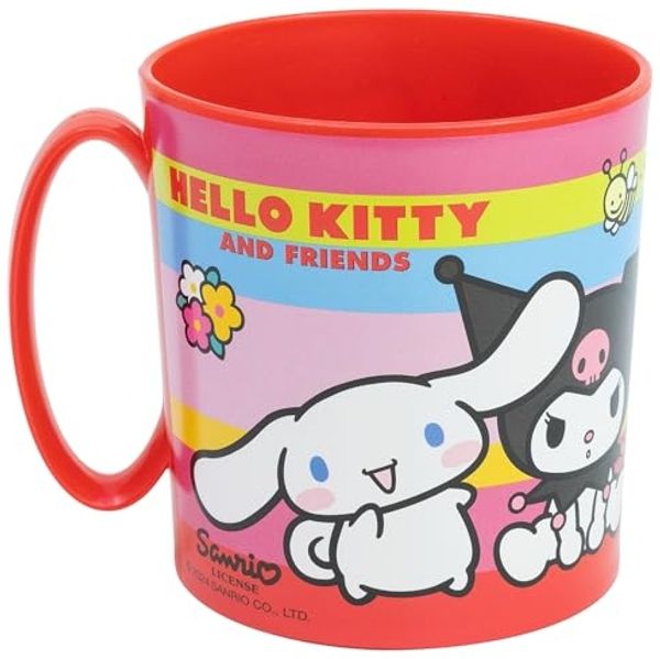Hello Kitty Becher Mikrowellengeeigneter Kunststoffbecher 390 ml – Motivbecher für Kinder