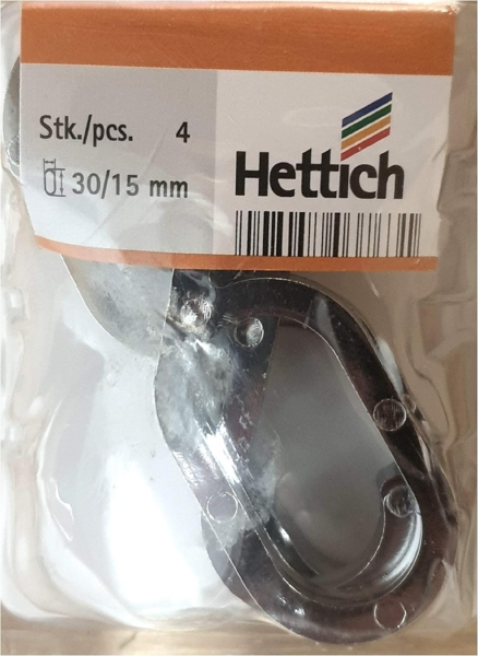 Hettich Kleiderhaken für Schrankrohre Kunststoff, verchromt, 4 Stück Bild 1