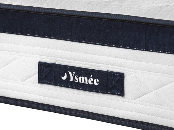 Vente-unique - Set 180 x 200 cm - Bettkasten weiß - Taschenfederkernmatratze 5 Zonen - Kühlender Bezug - Höhe 28 cm - KOROVOU von YSMÉE Bild 5